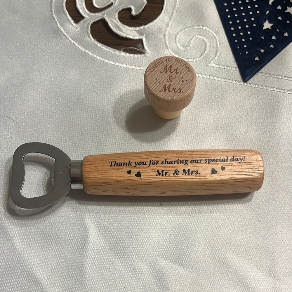 Wedding Set Of 8 Wooden Handle Bottle Opener with Engraving